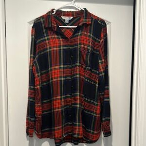 Old Navy Red and Black Plaid Shirt